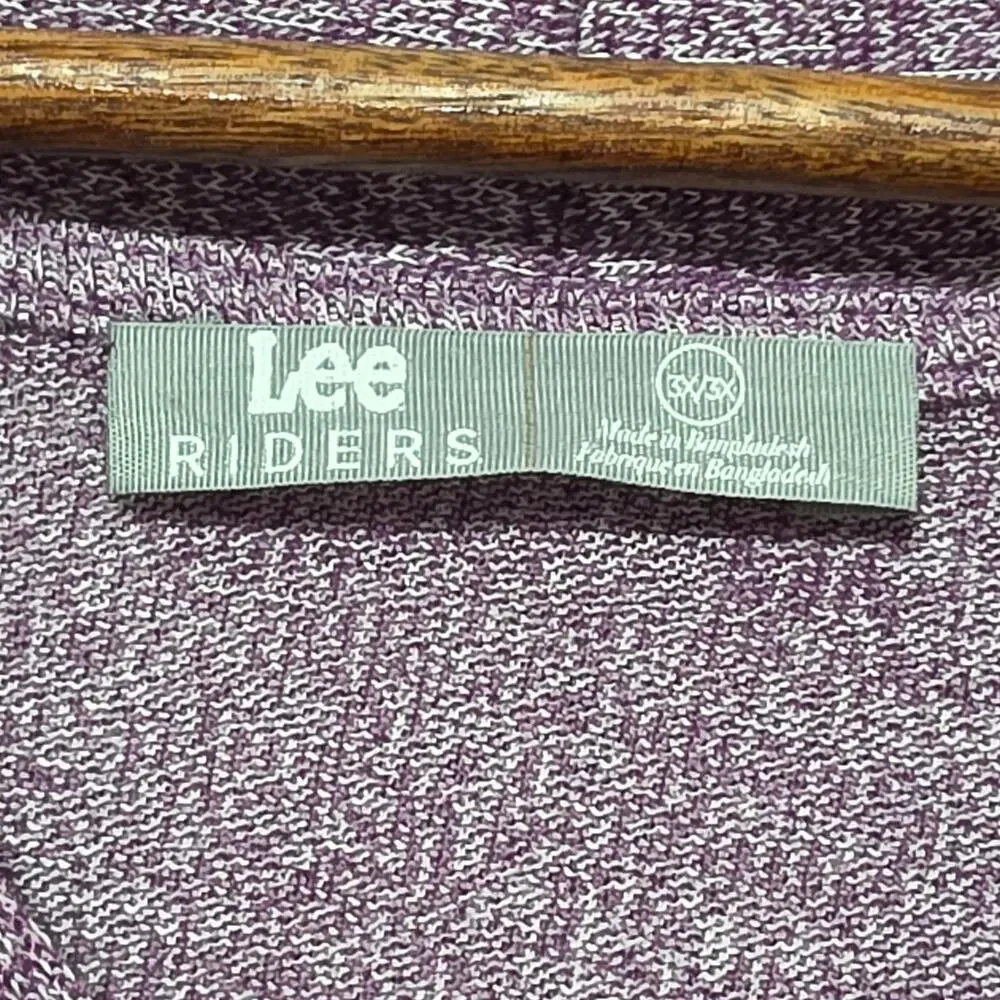 Lee Riders Shirt Sleeve Lightweight Sweater Women’s Size 3X Heather Purple NWT